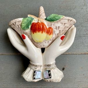 Vintage Ucagco Porcelain Basket/Vase GORGEOUS!